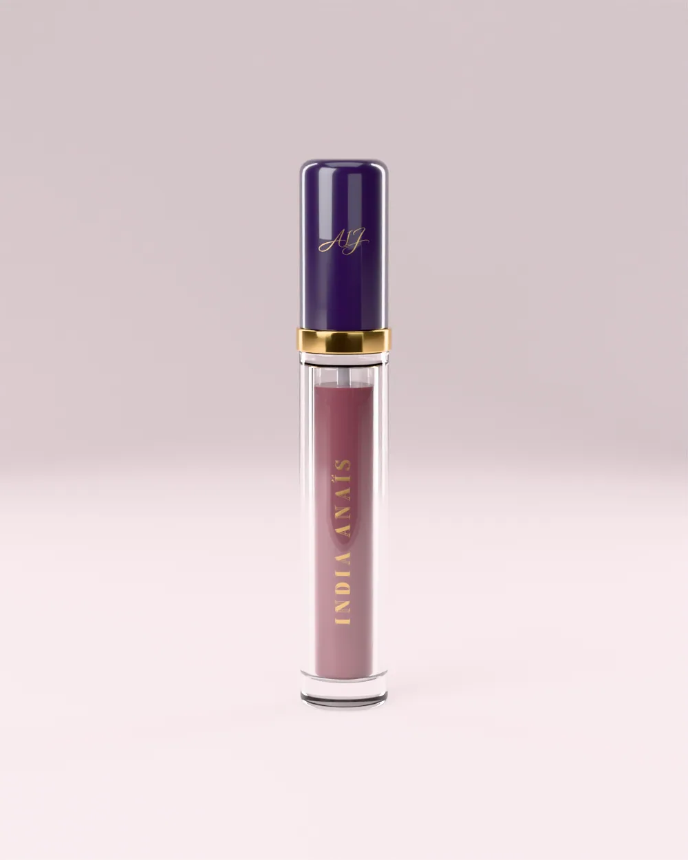 Aura Kiss, lip glaze, mauve roze glaze, van India Anaïs
